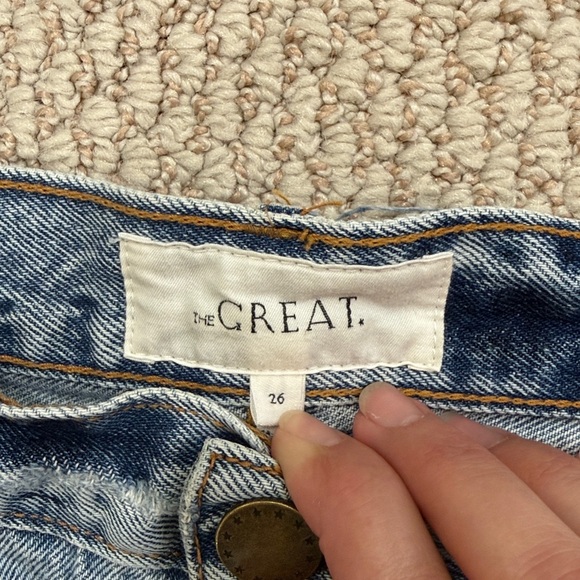 THE GREAT. Wayne Jean with Embroidered Daisies sz 26 - Picture 2 of 6